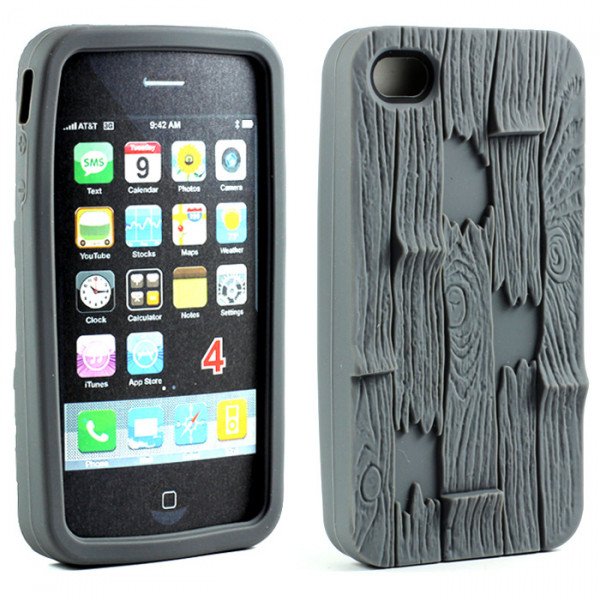 Wholesale iPhone 4 4S 3D Plank Case (Gray)